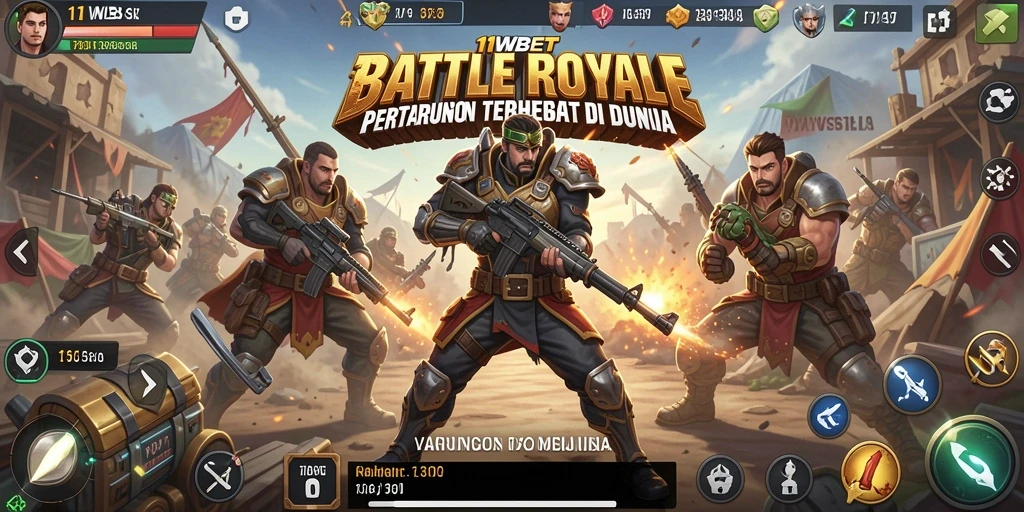 Tampilan aksi intens dari gameplay 11WBET Battle Royale.