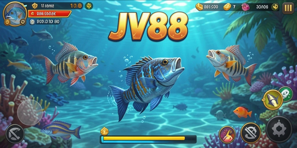 Tampilan menarik dari gameplay Tembak Ikan JV88.