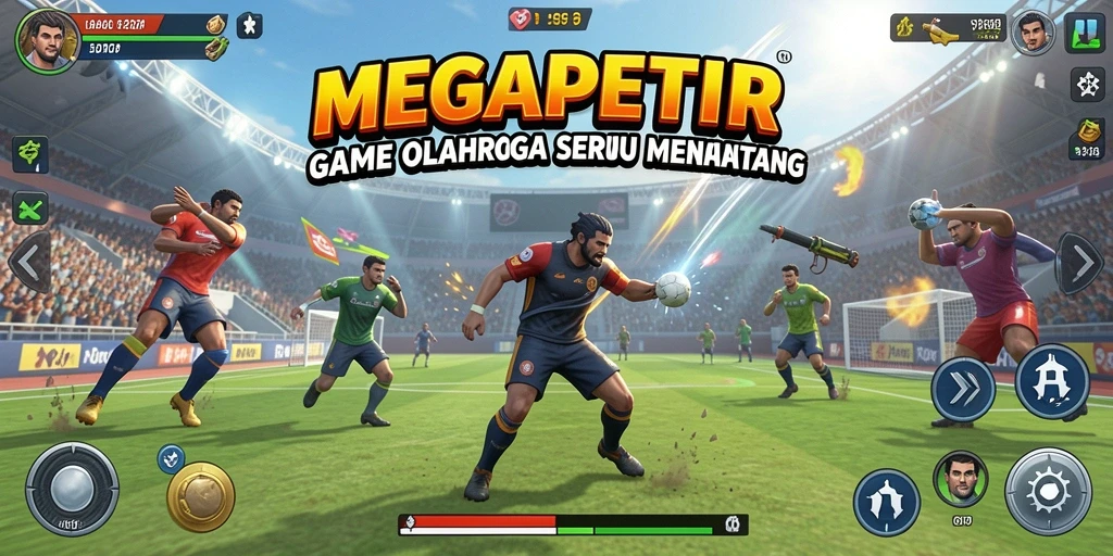 Tampilan gameplay seru di MEGAPETIR dengan aksi olahraga yang mendebarkan.
