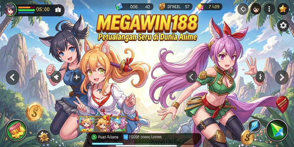 Gameplay menarik dari MEGAWIN188 dengan karakter anime ikonik.