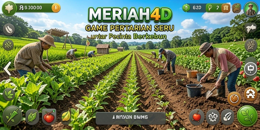 Gameplay MERIAH4D yang menampilkan aktivitas bertani yang seru.