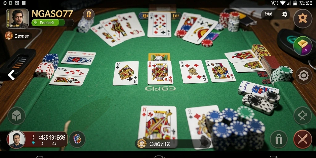Tampilan gameplay Gaple yang seru dan menantang di NGASO77.
