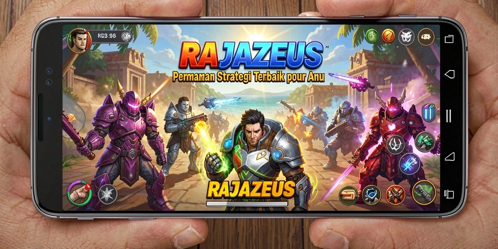 Tampilan gameplay menarik dari RAJAZEUS yang menunjukkan pertempuran strategis.