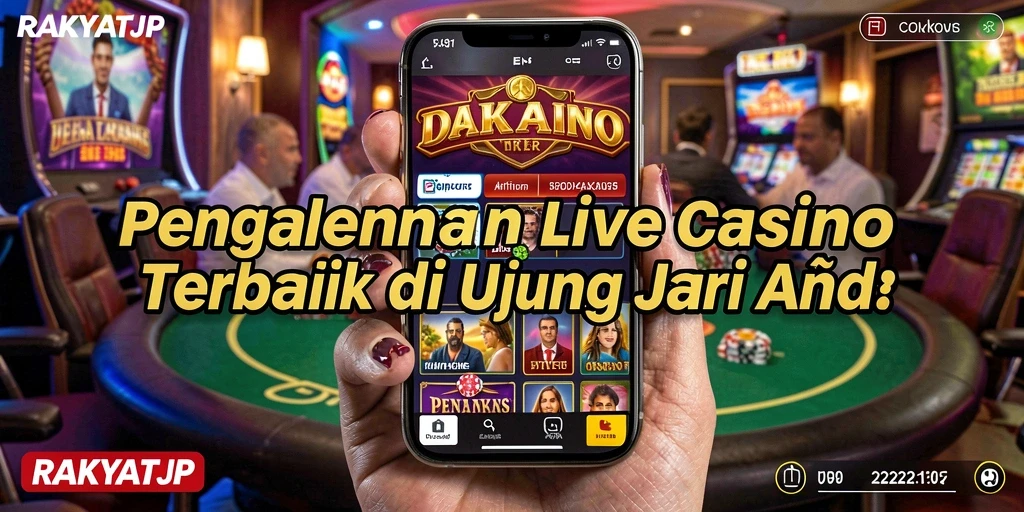 Screenshot gameplay RAKYATJP menampilkan dealer langsung dan interaksi dengan pemain.